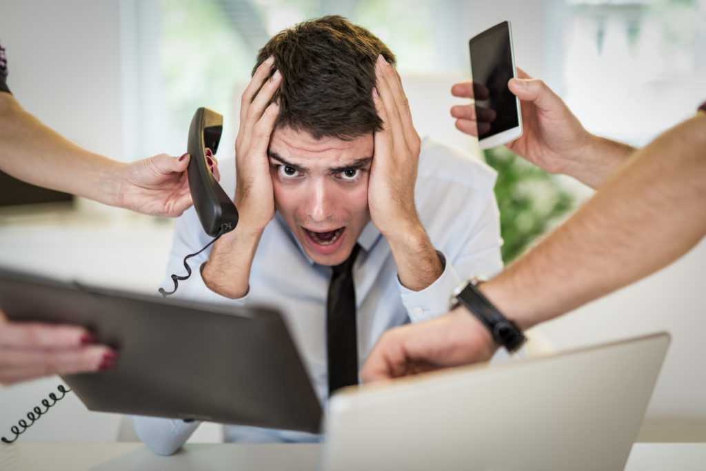 Overworked Businessman – Workplace Anxiety – Safe Place Therapy